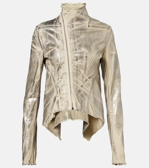  Rick Owens Rick Owens Naska Gary Distressed Coated Denim Jacket 