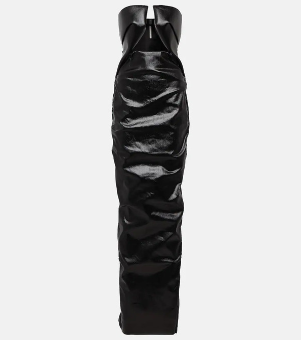  Rick Owens Rick Owens Prong Cutout Coated Denim Gown 