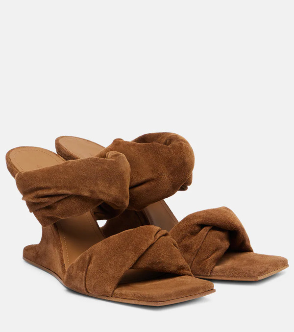  Rick Owens Rick Owens Twisted Cantilever 80 Suede Mules 