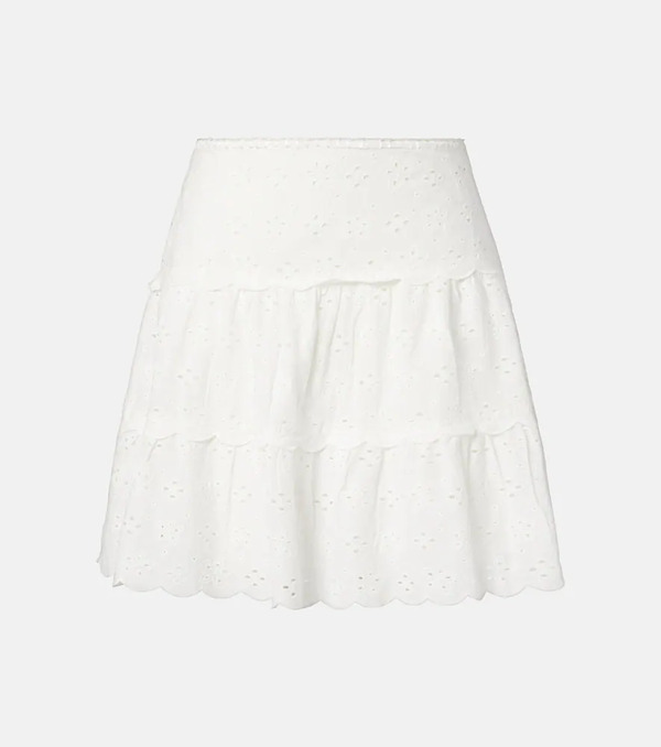  Rixo Rixo Cassandra Scalloped Cotton Miniskirt 