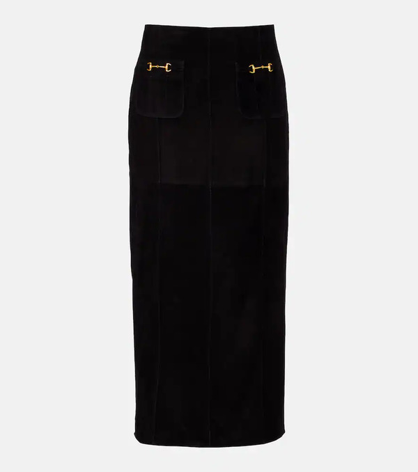  Rixo Rixo Edwina High-rise Suede Midi Skirt 