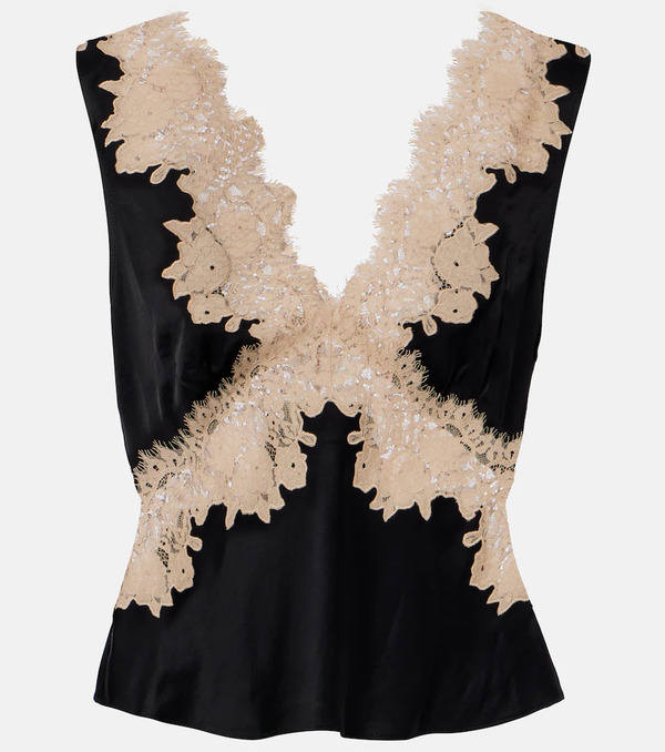  Rixo Rixo Emmie Lace-trimmed Satin Top 