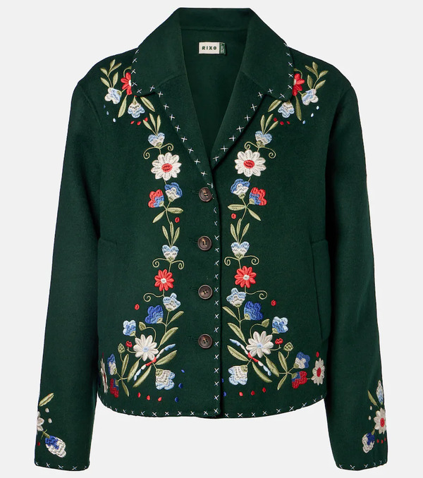  Rixo Rixo Jude Embroidered Wool-blend Jacket 