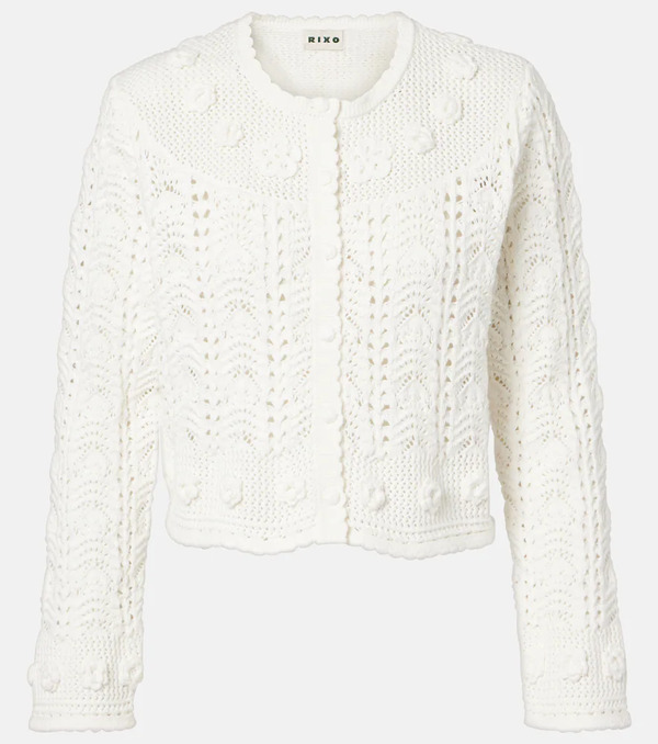  Rixo Rixo Kyra Open-knit Cotton Cardigan 