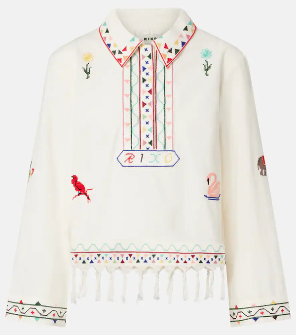  Rixo Rixo Ludmilla Embroidered Cotton Top 