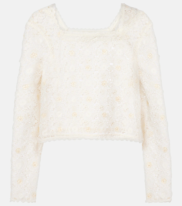  Rixo Rixo Natayla Crochet Crop Top 
