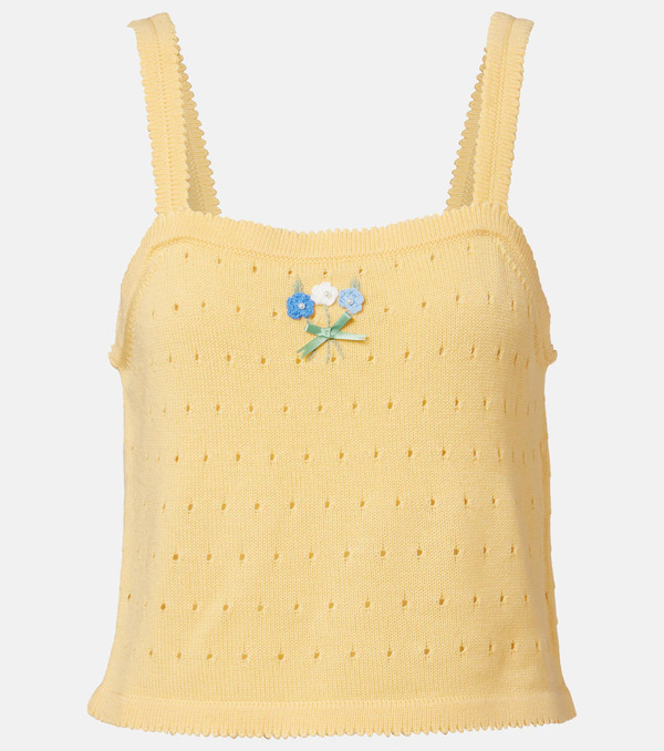  Rixo Rixo Perla Embroidered Pointelle Wool Tank Top 