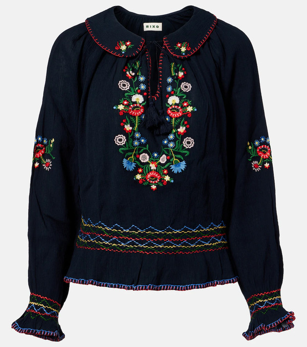  Rixo Rixo Sofira Embroidered Cotton Top 