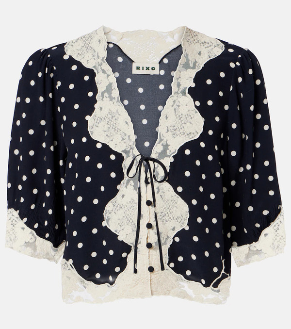  Rixo Rixo Ursula Polka-dot Crãªpe De Chine Top 