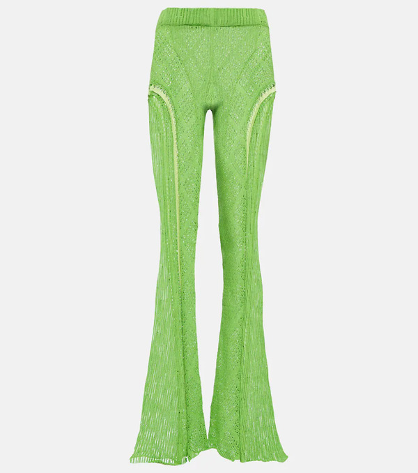  Roberta Einer Roberta Einer Disco High-rise Flared Cotton Pants 