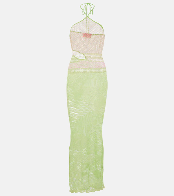  Roberta Einer Roberta Einer Natalie Halterneck Cotton-blend Maxi Dress 