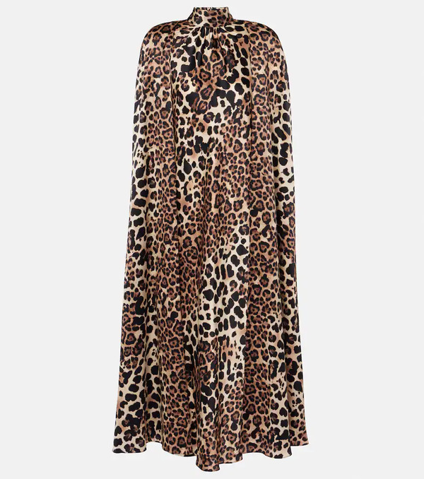  Rodarte Rodarte Leopard-print Caped Silk Charmeuse Gown 