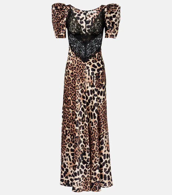  Rodarte Rodarte Leopard-print Silk Satin Maxi Dress 