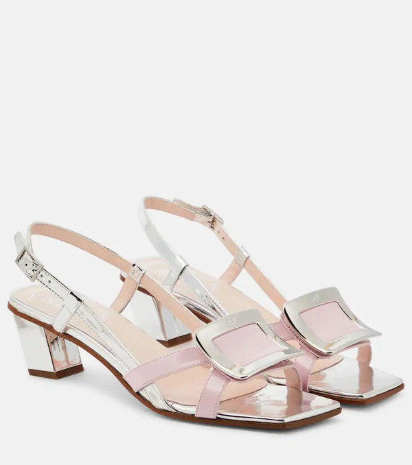  Roger Vivier Roger Vivier Belle Vivier 45 Patent Leather Sandals 