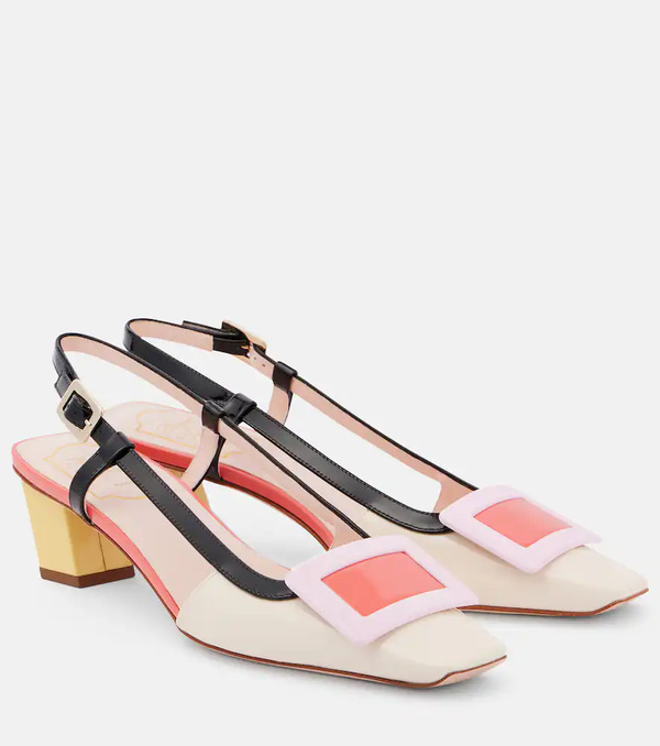  Roger Vivier Roger Vivier Belle Vivier 45 Patent Leather Slingback Pumps 