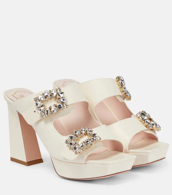  Roger Vivier Roger Vivier Embellished Leather Sandals 