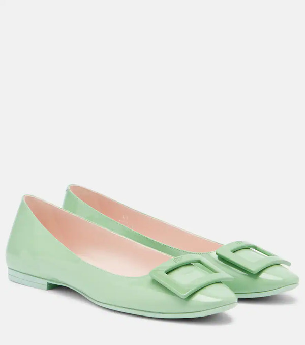  Roger Vivier Roger Vivier Gommettine Patent Leather Ballet Flats 