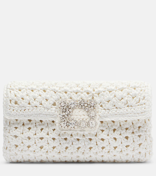  Roger Vivier Roger Vivier Jeu De Fille Embellished Crochet Clutch 