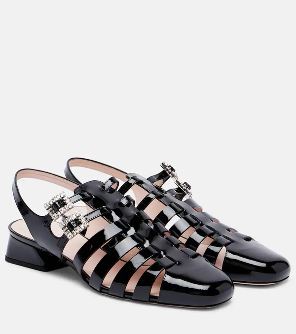 Roger Vivier Roger Vivier Mini Trã¨s Vivier 25 Patent Leather Sandals 