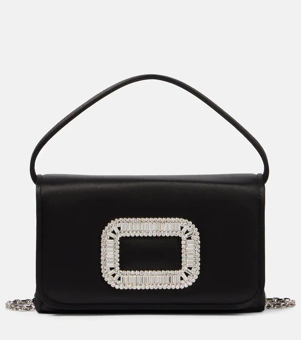  Roger Vivier Roger Vivier Pilgrim Micro Embellished Satin Shoulder Bag 