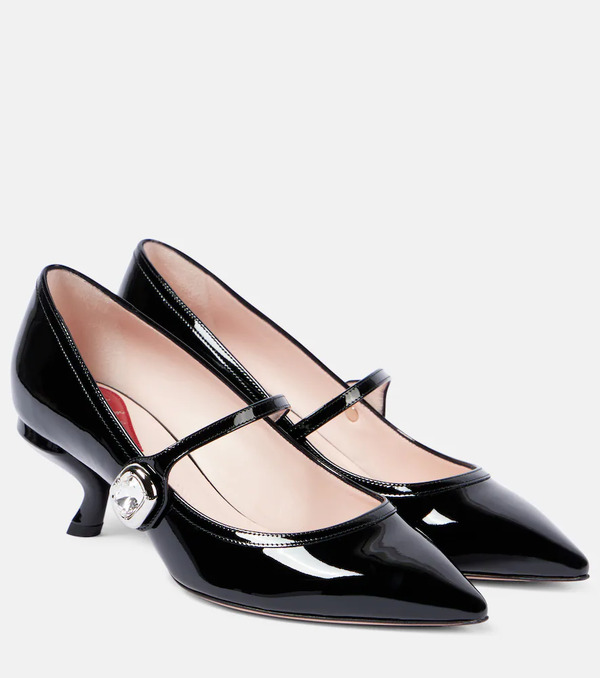  Roger Vivier Roger Vivier Virgule Babies Patent Leather Mary Jane Pumps 