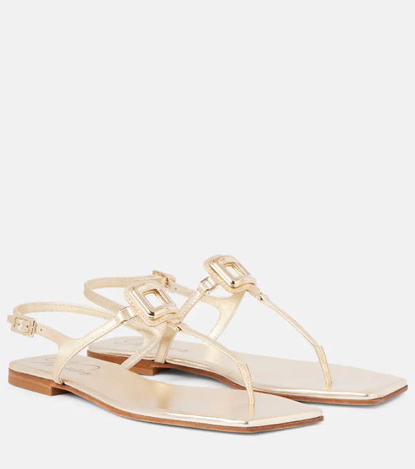  Roger Vivier Roger Vivier Viv' By The Sea Leather Thong Sandals 