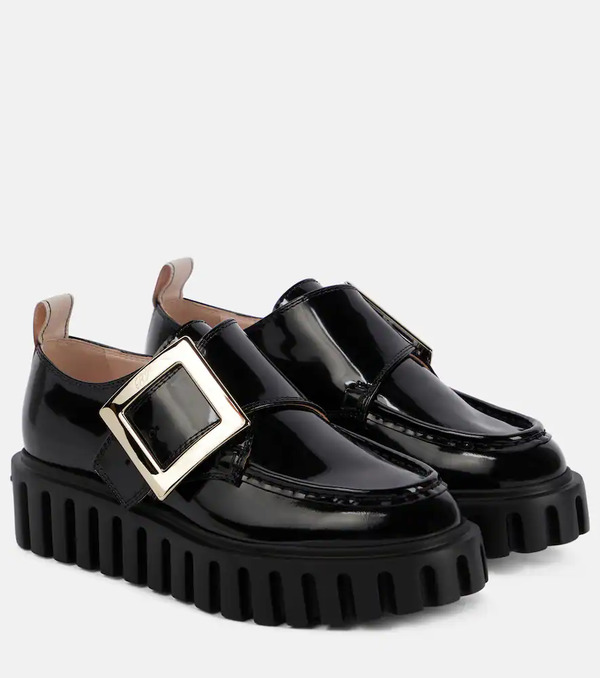  Roger Vivier Roger Vivier Viv' Go-thick Patent Leather Platform Loafers 