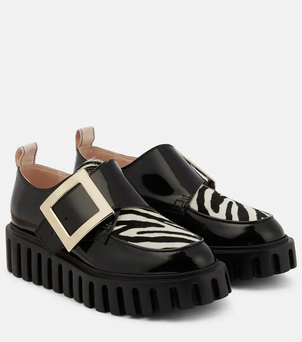  Roger Vivier Roger Vivier Viv' Go-thick Patent Leather Platform Loafers 