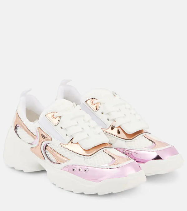  Roger Vivier Roger Vivier Viv' On The Run Leather Sneakers 