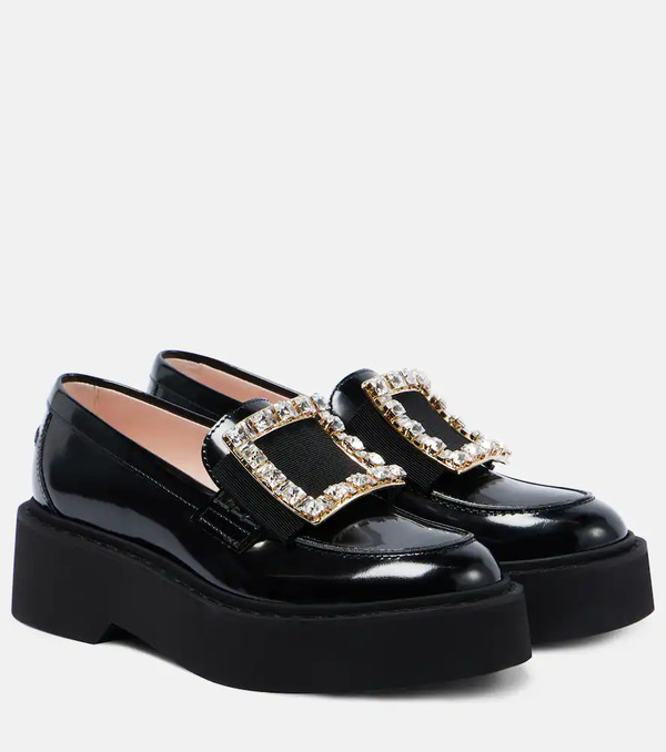  Roger Vivier Roger Vivier Viv' Rangers Embellished Platform Loafers 