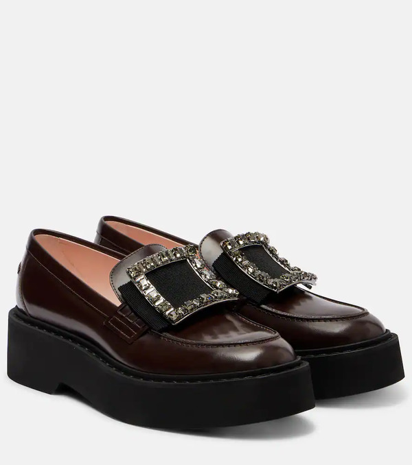  Roger Vivier Roger Vivier Viv' Rangers Leather Platform Loafers 