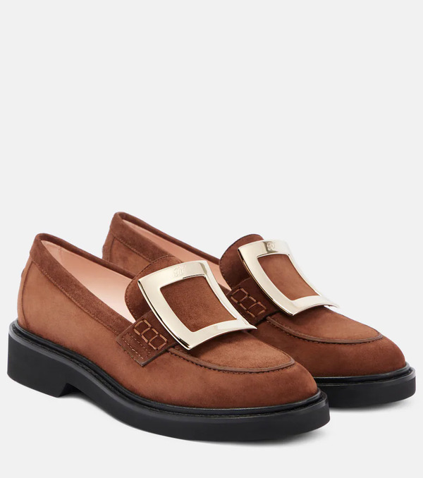  Roger Vivier Roger Vivier Viv' Rangers Suede Loafers 
