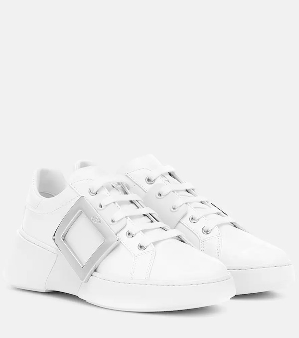  Roger Vivier Roger Vivier Viv Skate Leather Sneakers 