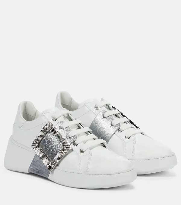  Roger Vivier Roger Vivier Viv' Skate Leather Sneakers 