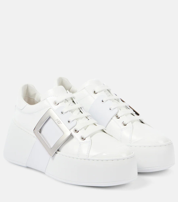 Roger Vivier Roger Vivier Viv' Skate Leather Sneakers 