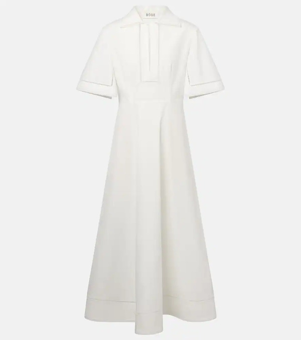  Rohe Rã³he Embroidered Cotton Poplin Midi Dress 