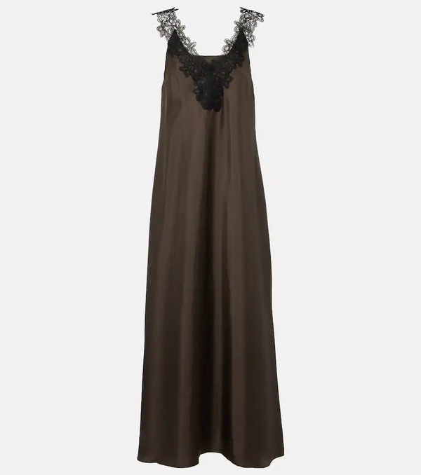  Rohe Rã³he Lace-trimmed Silk Maxi Dress 