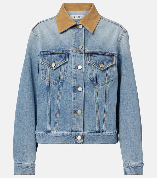  Rohe Rã³he Suede-trimmed Denim Jacket 