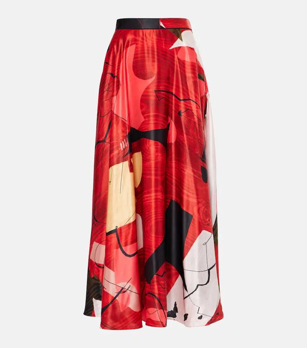  Roksanda Roksanda Ameera Printed Satin Maxi Skirt 