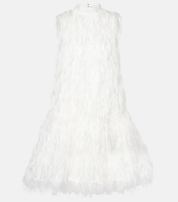  Roksanda Roksanda Bridal Odette Faux Feather-trimmed Silk Minidress 