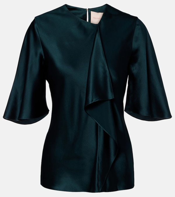  Roksanda Roksanda Naiara Draped Silk Satin Top 