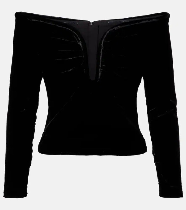  Roland Mouret Roland Mouret Off-shoulder Velvet Top 