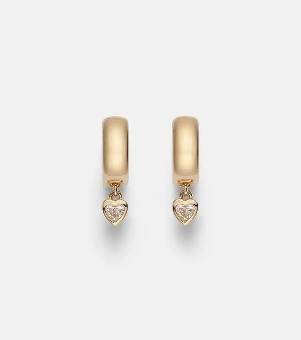  Roxanne First Roxanne First 14kt Gold Hoop Earrings With Diamonds 