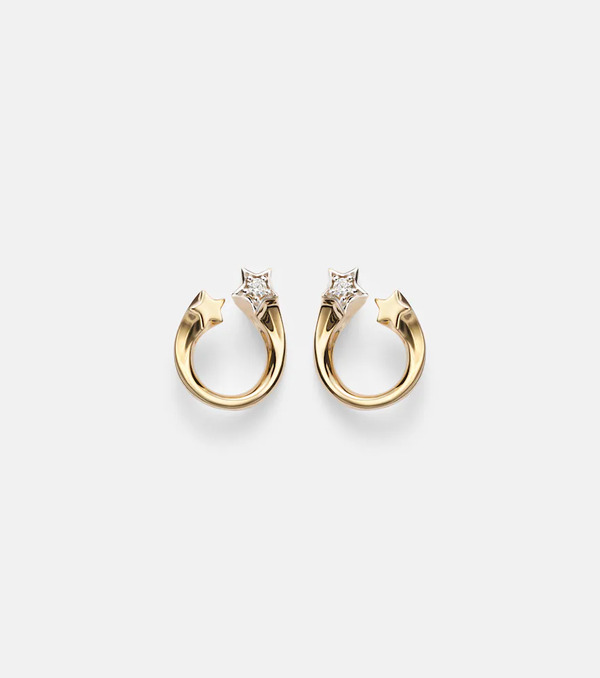  Roxanne First Roxanne First Shooting Star 14kt Gold Earrings With Diamonds 