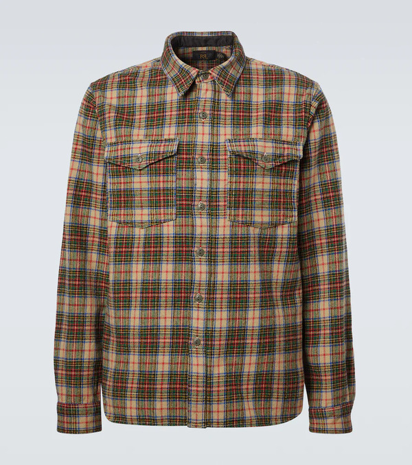 Rrl Rrl Plaid Wool And Cotton-blend Twill Shirt 