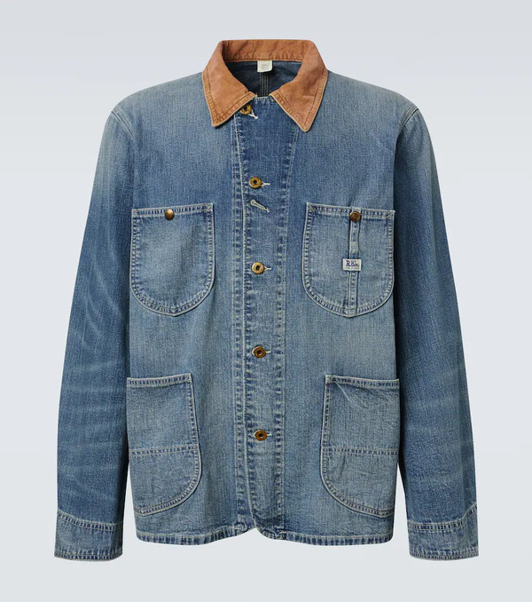  Rrl Rrl Stockton Corduroy-trimmed Denim Jacket 