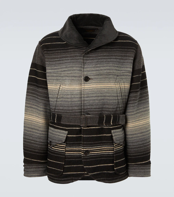  Rrl Rrl Striped Wool And Cotton Jacquard Coat 