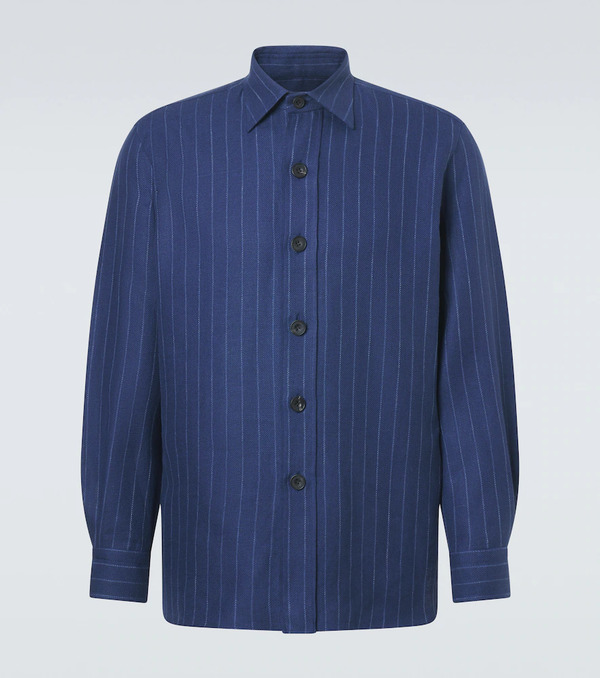  Rubinacci Rubinacci Striped Linen And Wool Shirt 