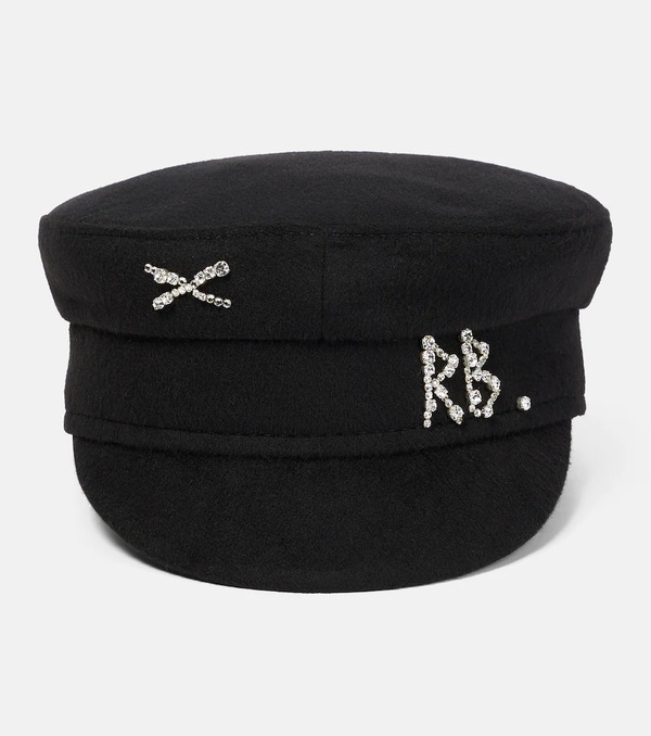  Ruslan Baginskiy Ruslan Baginskiy Embellished Wool Baker Boy Cap 