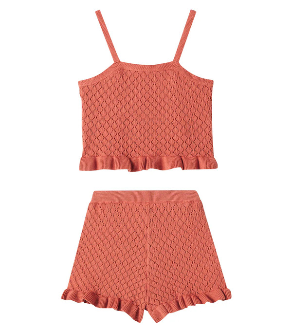  Rylee + Cru Rylee + Cru Cotton Crochet Top And Shorts Set 